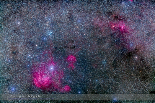 Pearl Cluster and Lambda Centauri Nebula (77mm 5DII)