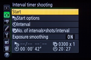 Nikon Intervalometer Start