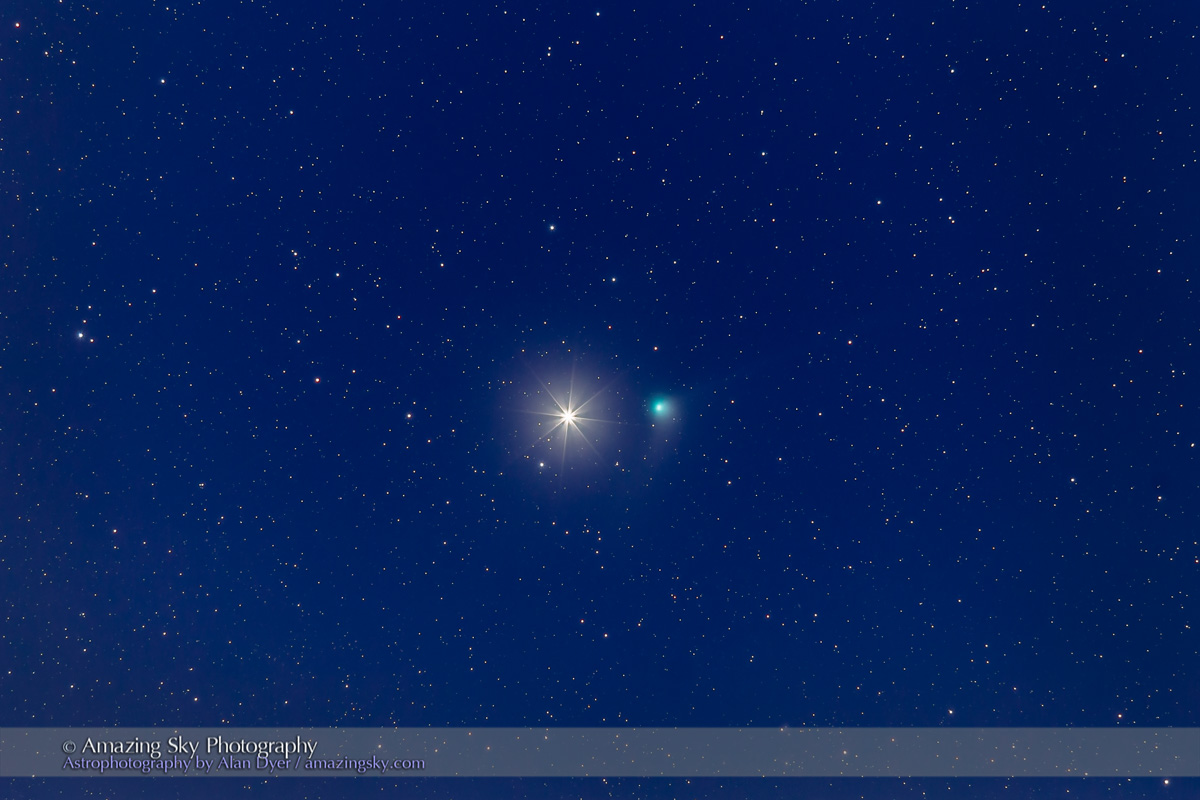 Comet Catalina near Arcturus on New Year's Day